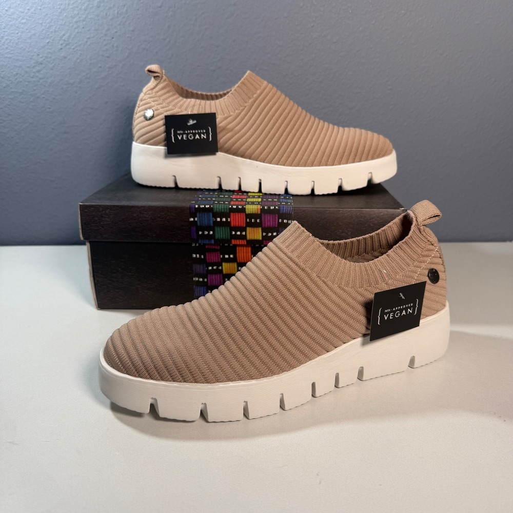 Bernie Mev FX Sparky Sneakers Women 41 Blush New Vegan Knit Platform Slip On